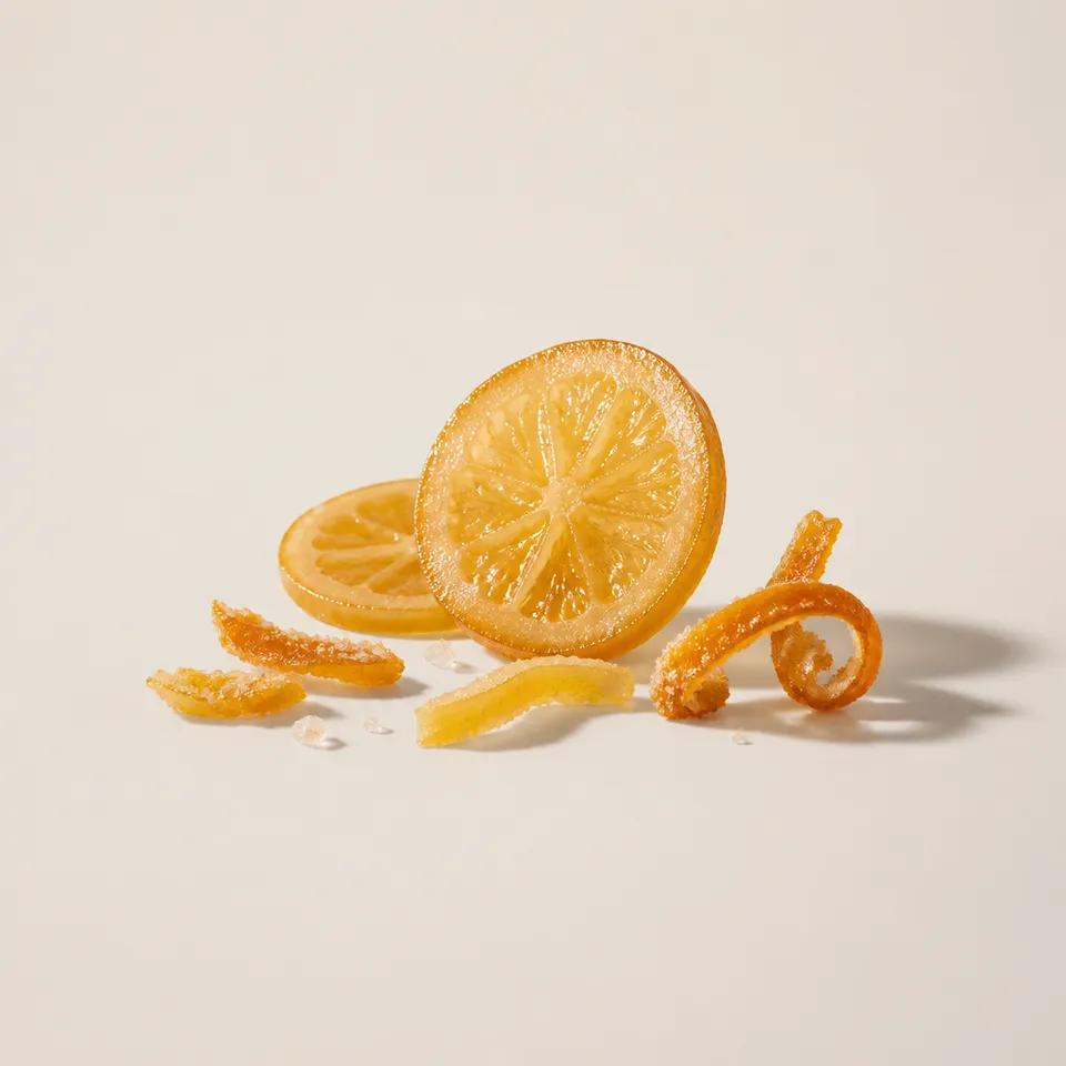 Candied citrus peel and slices